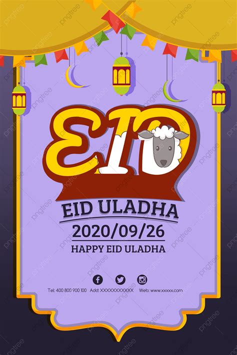 Cartel De Eid Al Adha Religioso Dibujado A Mano Minimalista Descarga Gratuita De Plantilla En