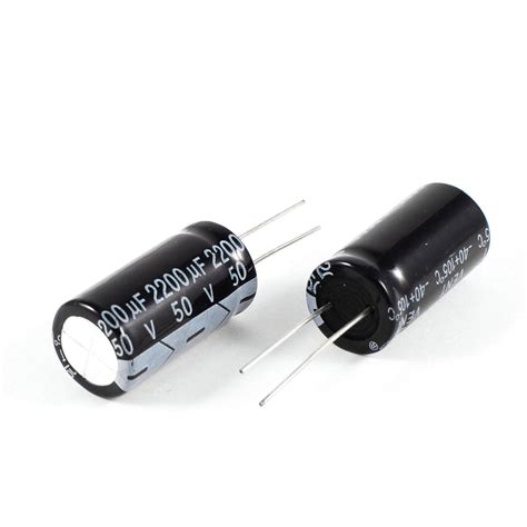 2 Pcs 2200uf 50v 105c Radial Electrolytic Capacitors Black 31x16mm Walmart Canada