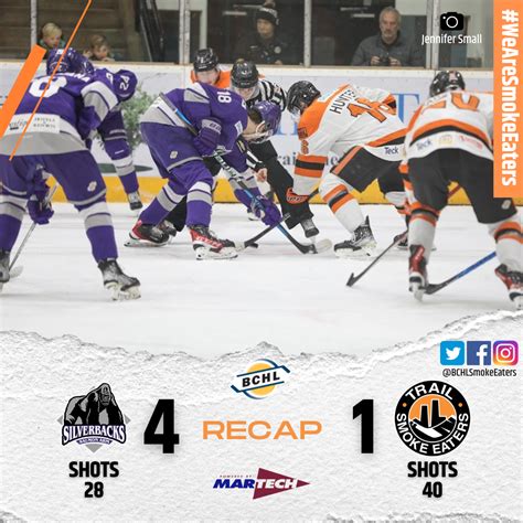 RECAP Smoke Eaters Shutdown By Tovell And Silverbacks Trail Smoke