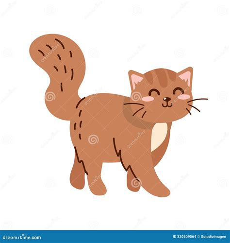 Cartoon cute cat walking stock vector. Illustration of mammal - 320509564