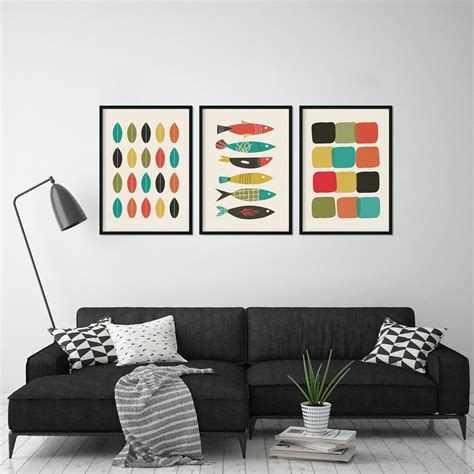 Set Of 4 Flat Design Trendy Cartoon Art Prints Set Covers Wall Art Set