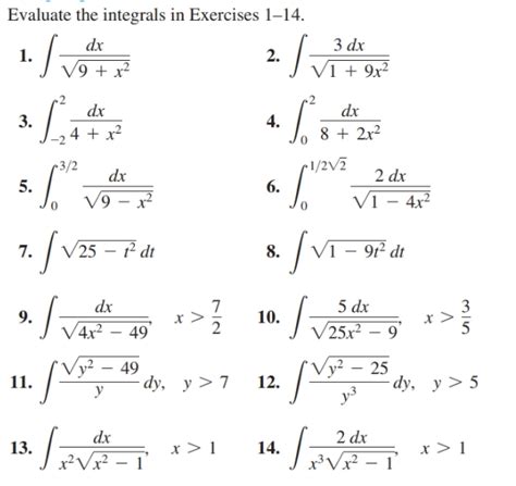 Answered Evaluate The Integrals In Exercises Bartleby