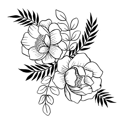 Drawing Of Flowers PNG Images Transparent Background PNG Play