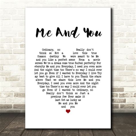 Kenny Chesney Me And You Vintage Heart Song Lyric Quote Print Red