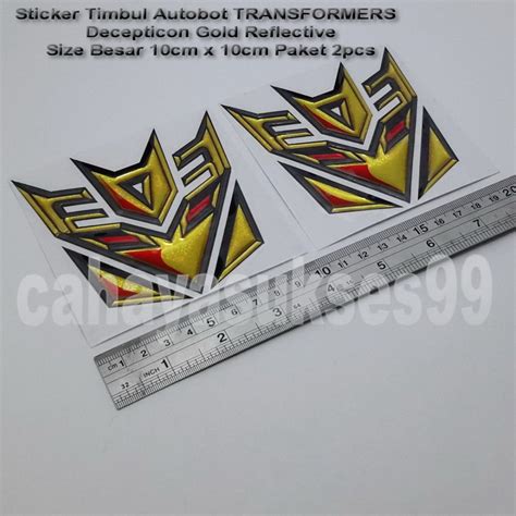 Sticker Timbul Autobot Transformer Decepticon Gold Cm Stiker