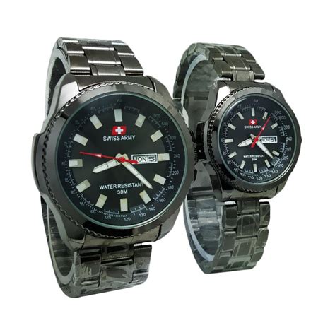 Jual Swiss Army SA 7565T AD Tanggal Hari Jam Tangan Couple Hitam Di