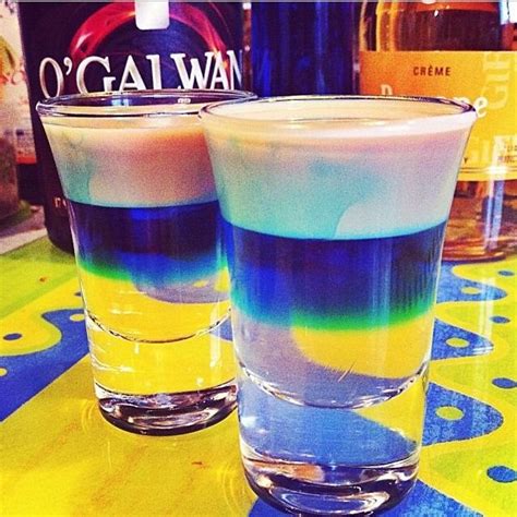 Bubblegum Boy Shot 1 Part Creme De Bananas 1 Part Blue Curaçao 1 Part