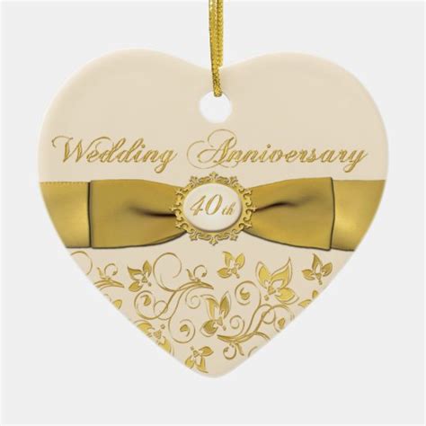 40th Wedding Anniversary Christmas Ornament | Zazzle.com