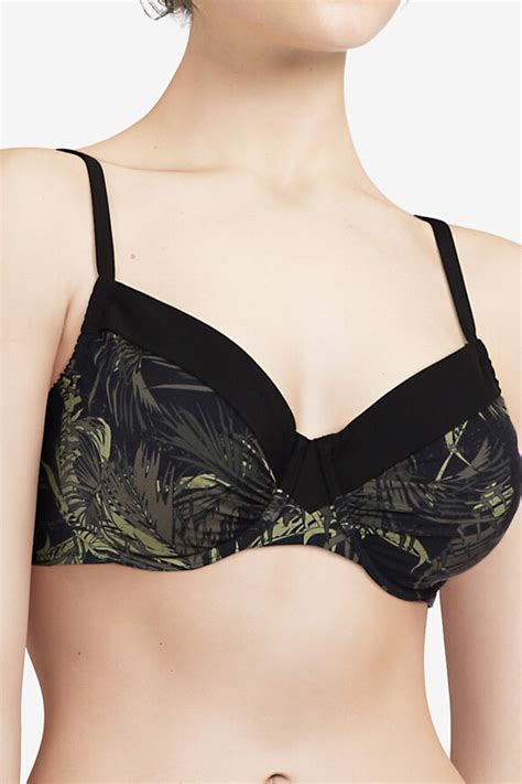 Femilet Honduras Bikini Top Sort Og Gr N Serie Hos Lohse