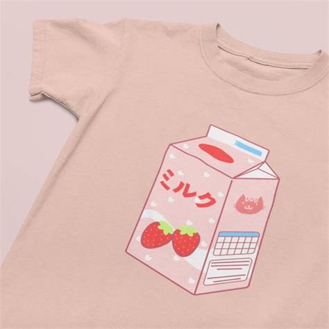 Japanese Strawberry Milk T Shirt Kawaii Clothing Harajuku Etsy