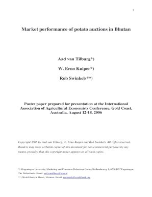 Fillable Online Ageconsearch Umn Market Performance Of Potato Auctions