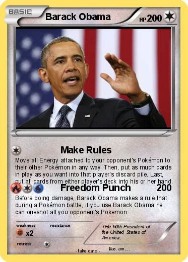 Pokémon Barack Obama 375 375 Make Rules My Pokemon Card