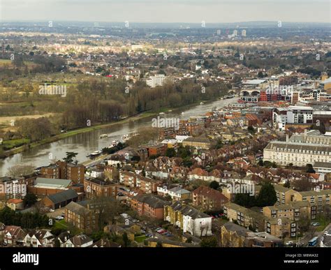 Aerial View Of Kingston Upon Thames London Uk Stock Photo Alamy