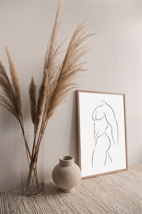 Man Line Art Male Body Line Drawing Naked Man Print Etsy