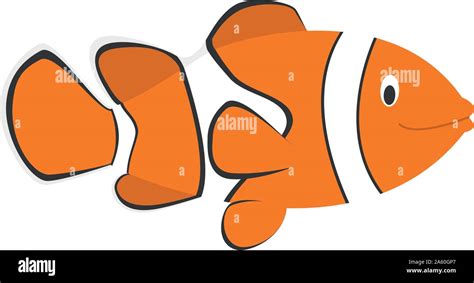 Cute Cartoon Clownfish Vector Illustration Stock Vector Image Art Alamy