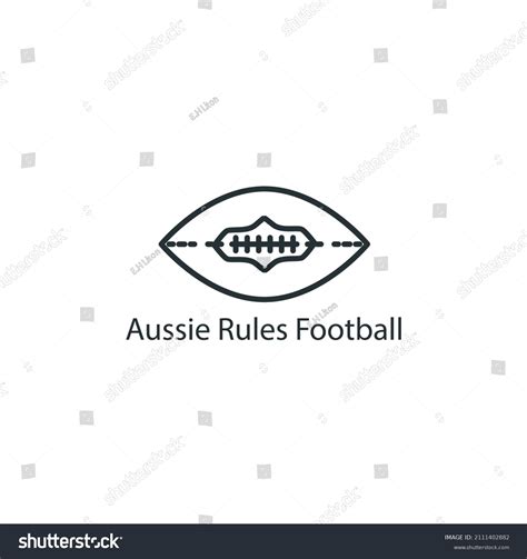 Aussie Rules Football Icon Thin Line Stock Vector (Royalty Free ...