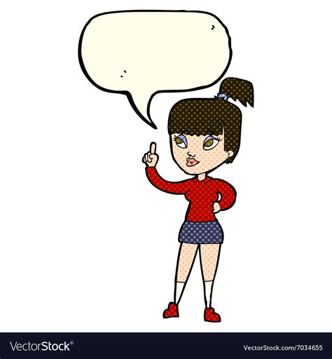 Cartoon attractive girl with idea speech Vector Image