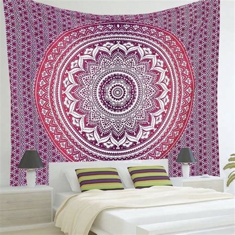 Wandkleed Paars Roze Mandala Duurzaam Katoen 230X210 Wanddoek