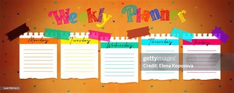 Weekly Diary Planning Concept In School Style Todo List For The Week In ... 