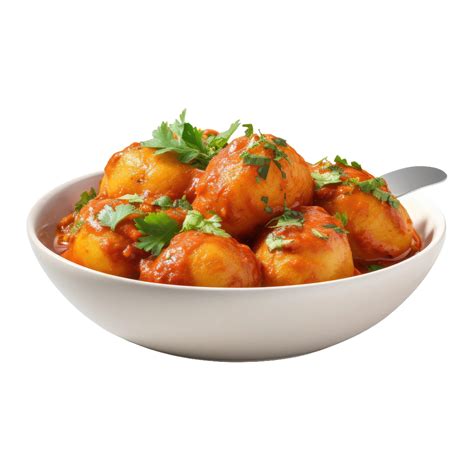 AI Generated Realistic Dum Aloo Dish On Transparent Background