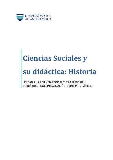 Unidad Ciencias Sociales Y Su Did Ctica Historia Pdf Ciencias