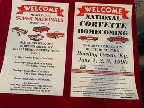 Vintage Muscle Car Super Nationals Hot Rod Car Show Poster Corvette