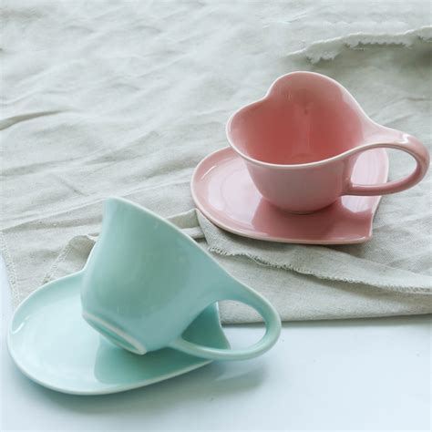 Ceramic Heart Shape Tea Cup Saucers For Ts Buy Coffee Mug With Spoon Ceramic Coffee Mug