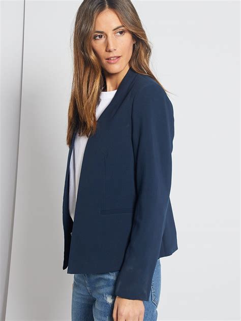 Veste Courte De Tailleur Bleu Marine Kiabi 25 00