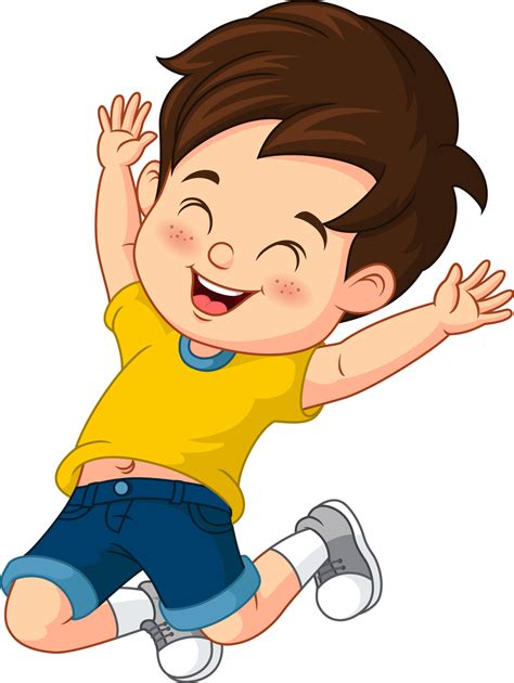 Cartoon Happy Little Boy Jumping 5112566 Vector Art At Vecteezy