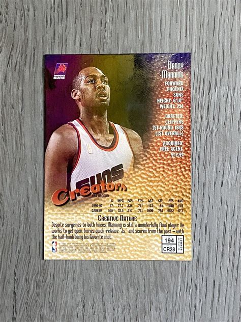 1997 98 Topps Finest Common Bronze Refractor 194 Danny Manning For