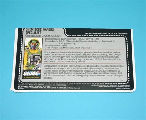 1985 Gi Joe Airtight V1 File Card Filecard Nl Dutch Hasbro Eur 299