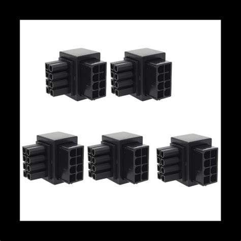 5 Pcs ATX 8Pin Female 90 Degree Angled To 8 Pin Male Power Adapter GPU