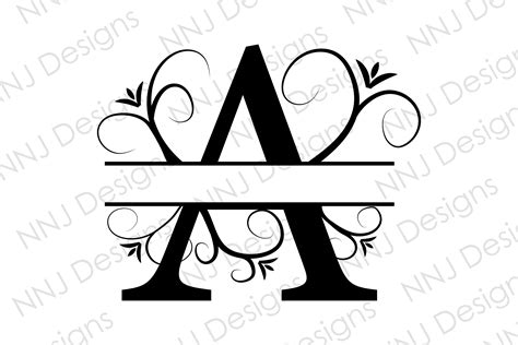 Free Split Monogram Alphabet SVG