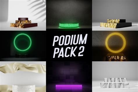 3d Render Podium Pack 2 Graphic by alex.arty91 · Creative Fabrica