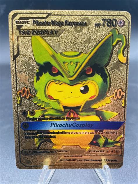 Mavin Pokemon Cosplay Poncho Pikachu X Mega Rayquaza Gold Foil Custom