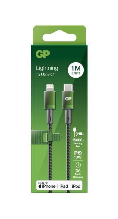 Gp Usb C To Lightning Charge Sync Cable Green