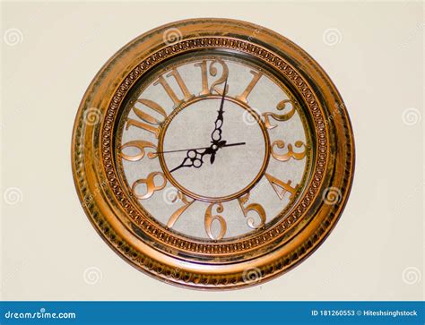 Antique Regulator Wall Clock Hanging On The Wall Stock Image Image Of Historic Gold 181260553