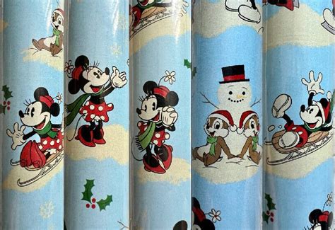 Roll Blue Disney Minnie Mickey Mouse Wrapping Paper Sqft