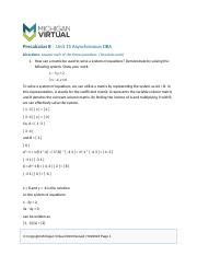 Understanding Matrices In Precalculus Solving Systems And Course Hero