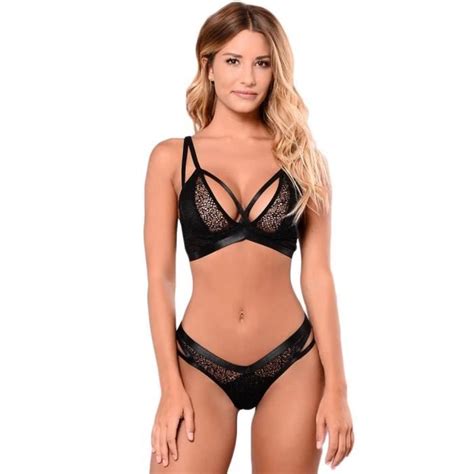 Femmes Dentelle Lingerie Sexy Sous V Tements Creux Plus La Taille