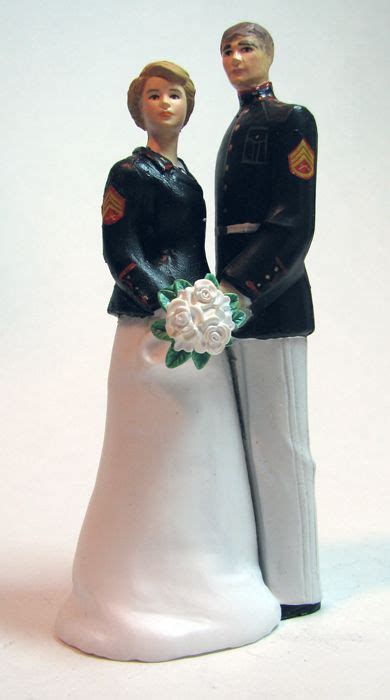 Dual Military Classic Topper In USMC Uniform Military Wedding Cakes