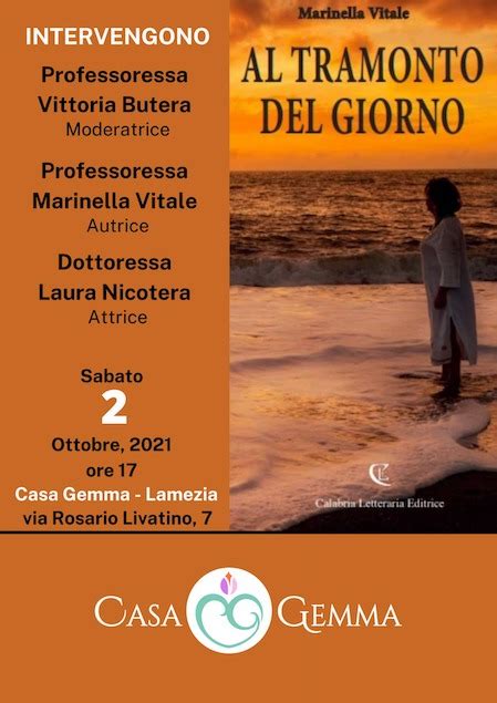 Lamezia Il Ottobre Presentazione Del Libro Al Tramonto Del Giorno