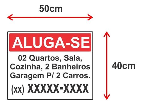 Placa Vende Se Aluga Se Casa Im Vel Personalizada X Cm