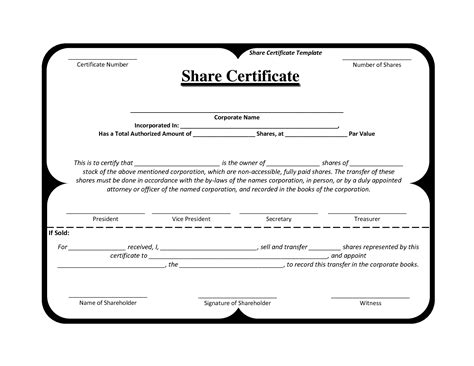 Share Certificate Template South Africa – printable receipt template