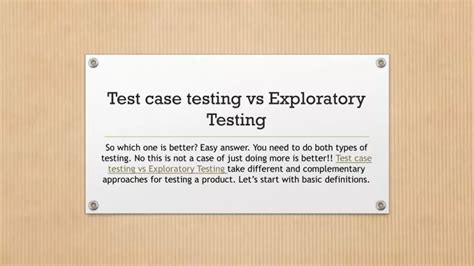 Ppt Test Case Testing Vs Exploratory Testing Powerpoint Presentation