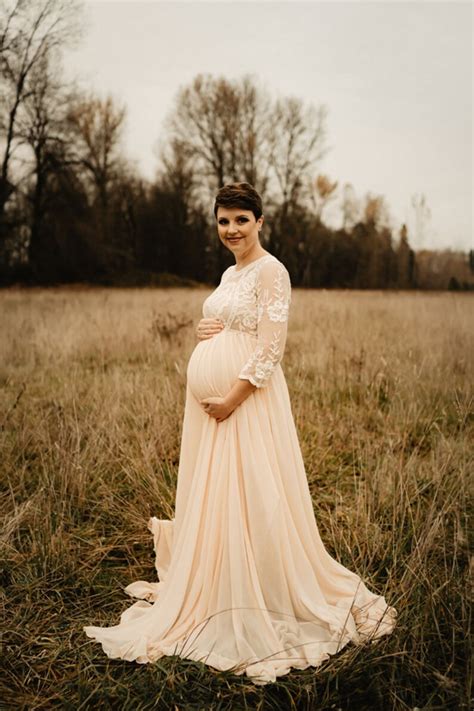 Lace Maternity Gown Photography Long Maternity Dress For Photo Etsy