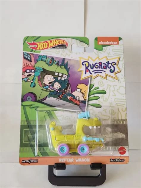 HOT WHEELS PREMIUM Nickelodeon Rugrats Reptar Wagon Real Riders N EUR PicClick FR