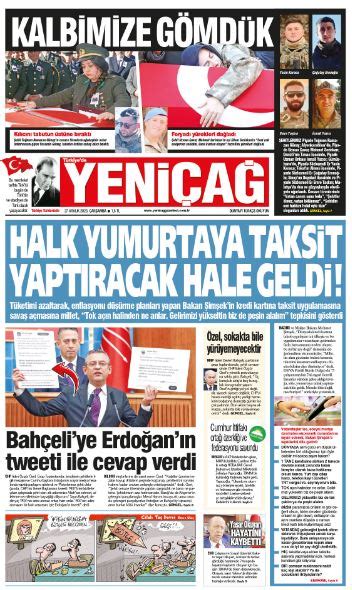 Yeniçağ Gazetesi nin 1 sayfası