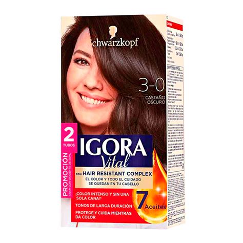 Crema Coloración Igora Vital 3 0 Castaño Oscuro Punto Farma