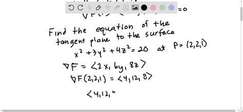 Solved In Exercises 46 49 Find An Equation Of The Tangent Plane To The Surface At The Given